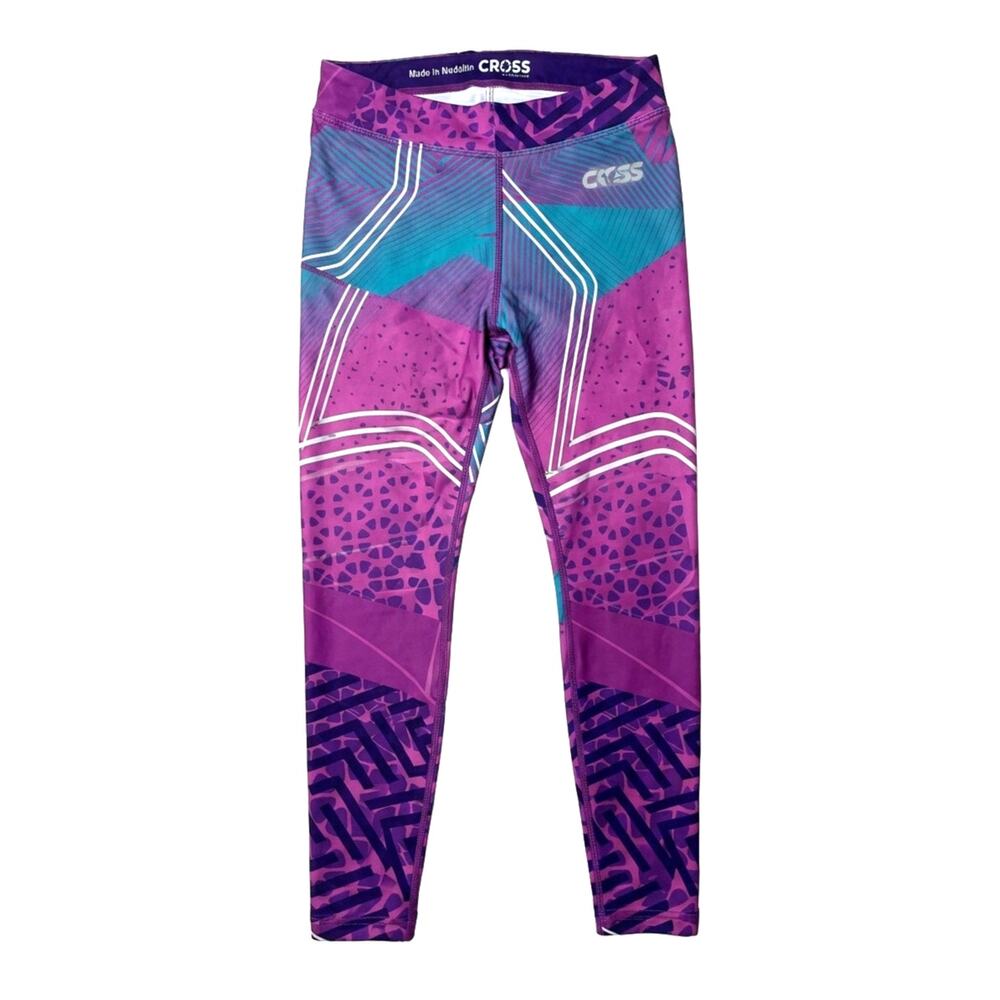 Cross Sportswear Colombia Geometric Compression Leggings Workout Tights OS EUC